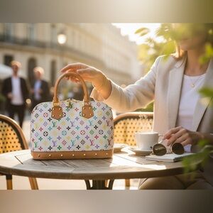 READ FIRST... Multicolor Designer Satchel with Tan Accents